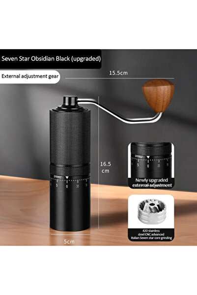 Choice مطحنة قهوة يدوية احترافية سوداء اللون بسبعة أنوية، مطحنة قهوة إسبريسو بخمسة أو ستة أو سبعة أنوية، مطحنة خارجية