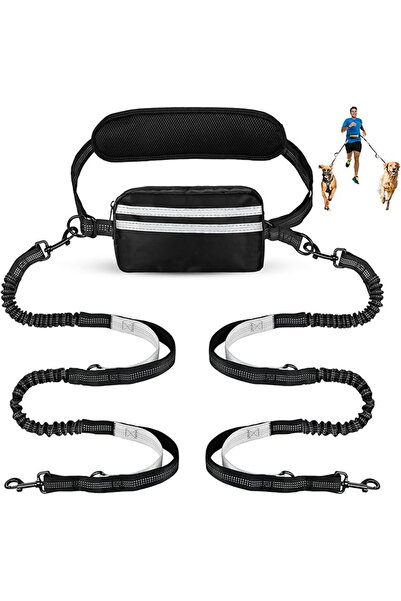 Choice طوق مزدوج للكلاب رمادي اللون، يُحمل باليدين، مع جراب، مناسب للكلاب الم...