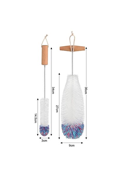 choice2 فرشاة تنظيف زجاجات صودا ستريم بمقبض من خشب الزان، لتنظيف الأواني الزجاجية والجرار، أداة تنظيف المطبخ للمشروبات