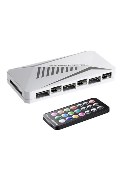 Choice3 LP-6P CR-White TEUCER LP-6P ARGB Controller 3Pin and 4Pin Multi Way S...