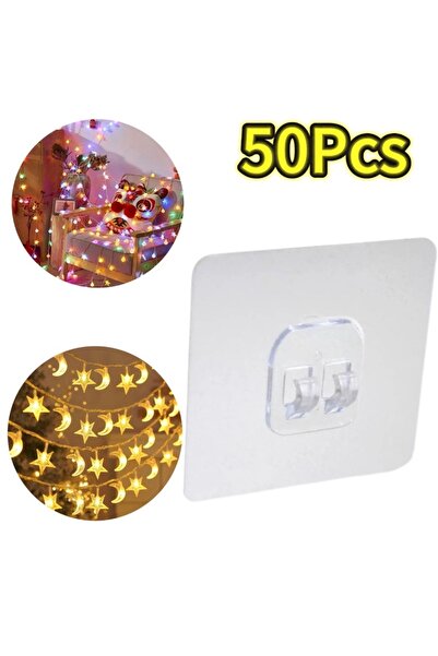 Choice3 50pcs 1-120pcs Wall Adhesive Hooks Transparent Wire Shelf Rack Hook W...