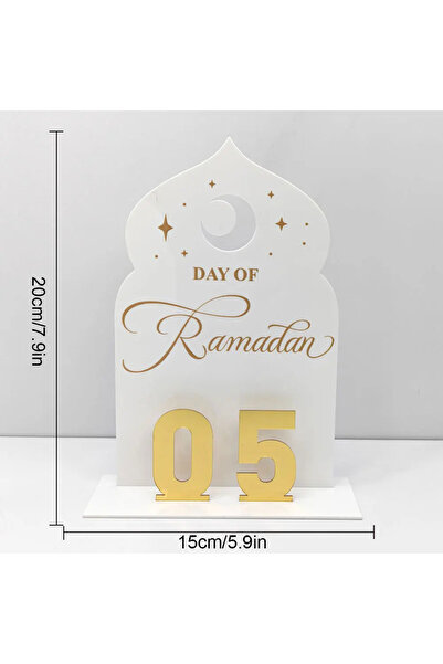 Choice 01 عداد تنازلي لرمضان من الأكريليك، بنمط عرقي، لتزيين الطاولة والمنزل والمكتب، زينة رمضانية