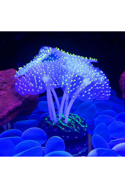 choice2 yellow dot Fish Tank Simulation Decorati Luminous Silicone Underwater...