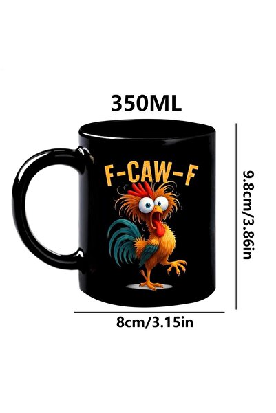 Choice 350ml Black Funny Coffee Mug 350ml Ceramic Cup Rooster Design for Men Women Friends Family Coworkers