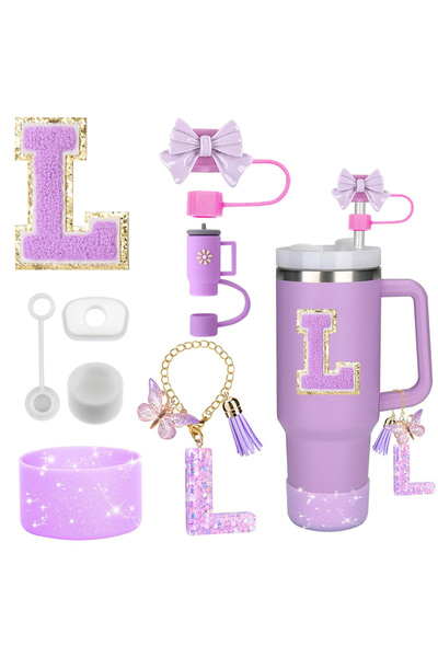 Choice مجموعة ملحقات من 8 قطع لكوب ستانلي الأرجواني سعة 30 أونصة و40 أونصة، ت...