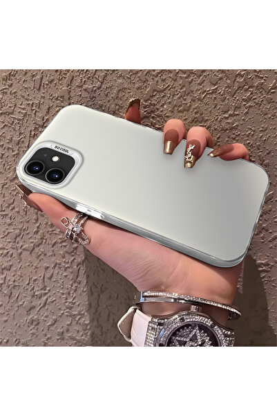 ucuc iPhone 12 Pro Uyumlu Silikon Kenar Sert Arka Anti Düşme Telefon Kılıfı