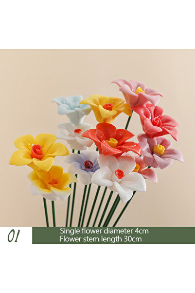 Choice 5 قطع عشوائية من الزهور الخزفية، 1-5 قطع، زهور صناعية مصنوعة يدويًا في...