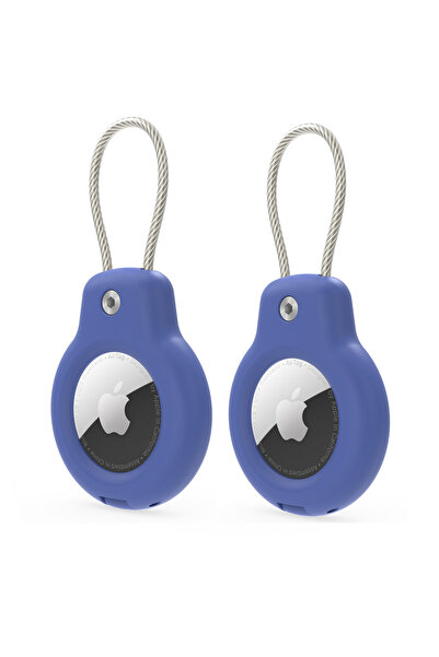 Choice قطعتان باللون الأزرق لحافظة AirTag، حامل بلاستيكي صلب مضاد للضياع، سلس...
