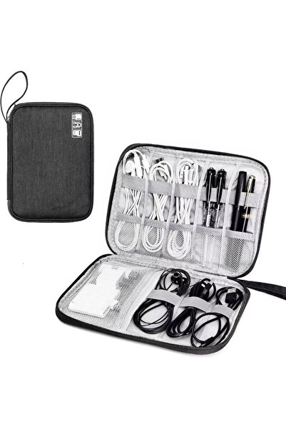 Choice أسود - قطعة واحدة من حقائب تخزين الكابلات NNBILI، طقم نظام، حافظة، شاح...