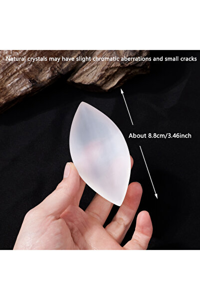 Choice 1pc selenite leaf bowl 1pc Natural Selenite Leaf Demagnetizing Bowl Cr...