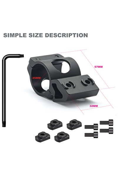 Choice MLOK TORCH FIXTURE MLOK flashlight fixture aluminum alloy tube clamp MLOK flashlight clamp 25.4mm fl
