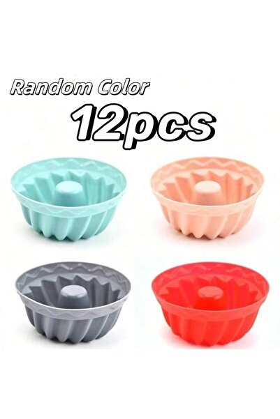 Choice قالب كيك سيليكون غير لاصق، لون عشوائي، 12 قطعة (4/12 قطعة)، مناسب للمي...