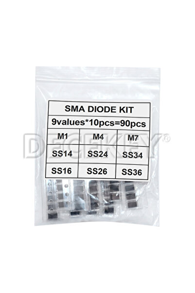 Choice 90 قطعة المعدل ديود 1N4007 1N4001 1N4004 SS14 SS24 SS34 SS16 SS26 SS36...