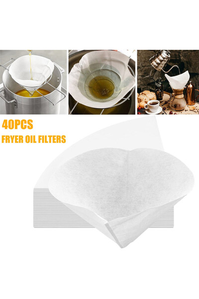 Choice كما هو موضح، 40 قطعة من فلاتر زيت القلي المخروطية، فلاتر غير منسوجة، ف...