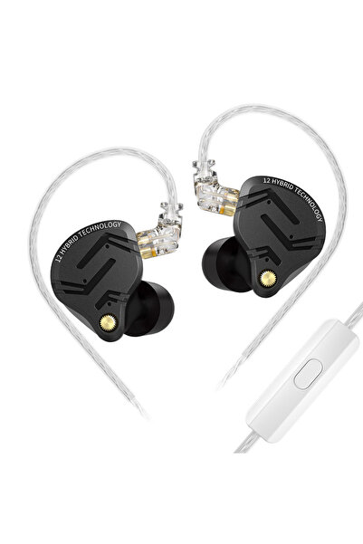 Choice سماعات أذن معدنية سوداء KZ ZS12 PRO X، صوت جهير عالي الدقة هجين 1DD+5B...