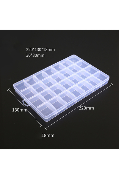 Choice 28 grids 22x13x1.8cm Portable Transparent Storage Box 40/12/28 Grids Plastic Clear Organizer With Co