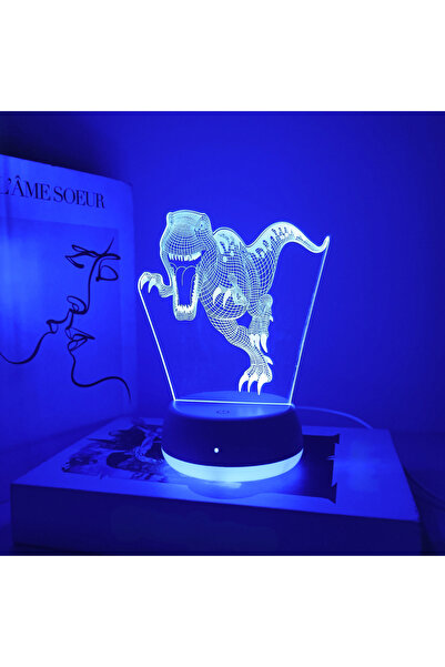 Choice مصباح ليلي ثلاثي الأبعاد بتصميم ديناصور زئير، يعمل باللمس، بسبعة ألوان متدرجة، مناسب للمكتب الإبداعي