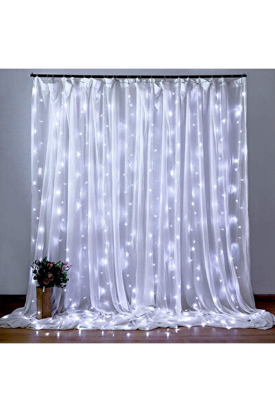 Choice أضواء بيضاء 3x2 متر - 200 مصباح LED، ستارة زينة 6x3 متر / 3x3 متر تُعل...