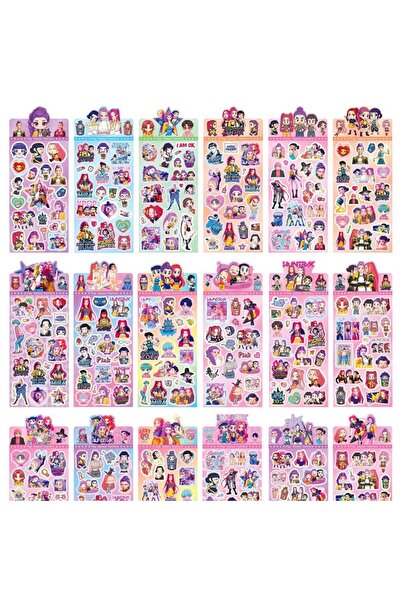 Choice random 5pcs random De-mons Hunters Guka Devil Men's Group Anime Laser Cut Sticker for Office Station