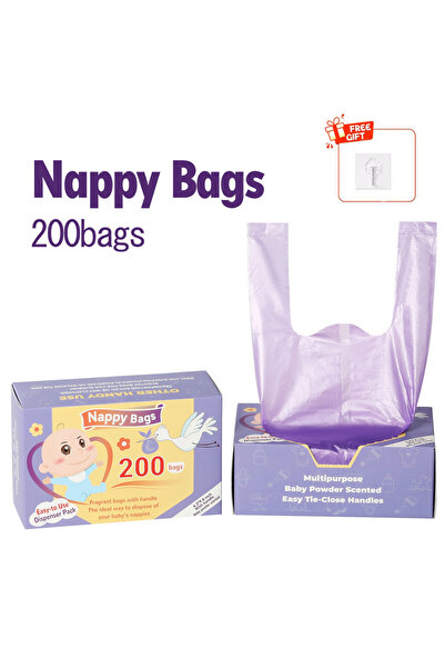 Choice1 200 كيس حفاضات أطفال من UNTIOR، 100 كيس، أكياس حفاضات معطرة للاستخدام...