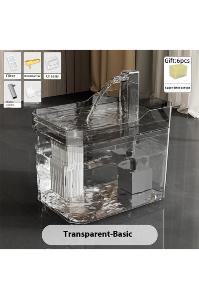 Choice1 نافورة مياه للقطط سعة 1.5 لتر، رمادية اللون، تعمل بمنفذ USB، مزودة بم...