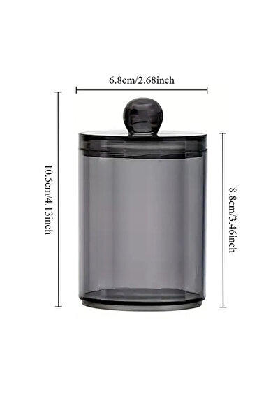 Choice حامل أعواد قطنية بلاستيكي أسود دائري مع غطاء، مقاوم للغبار، منظم لأدوا...