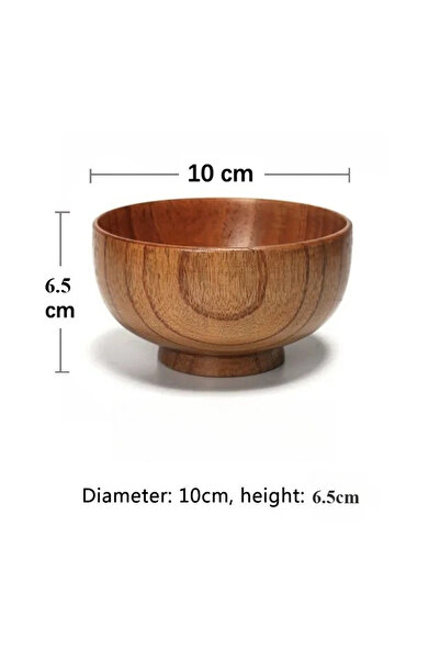 Choice وعاء أرز وحساء من خشب العناب، 10 × 6.5 سم، سعة 230 مل، وعاء خشبي طبيعي...