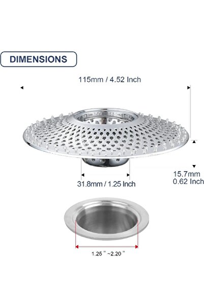 Choice مصيدة شعر فضية قابلة للفصل، مصنوعة من سبيكة معدنية، تُستخدم في أحواض ا...