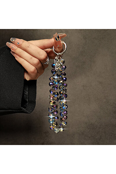 Choice9 سلسلة هاتف فاخرة بلون أرجواني داكن، سلسلة معلقة على شكل قطرة ماء مرصع...