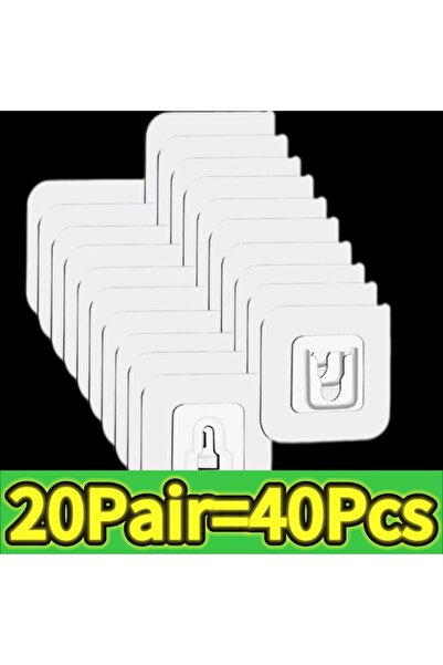 Choice1 20Pairs-(40PCS) 10-200 Double-Sided Hooks Strong Adhesive Transparent...