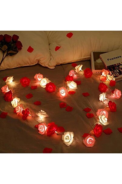 Choice سلسلة أضواء زهور LED بطول 1.5 متر، باللون الأحمر والوردي والأبيض، باقة...