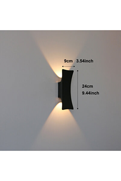 Choice Black Body Cool white 6000K 12W LED Wall Light Outdoor Waterproof Alum...