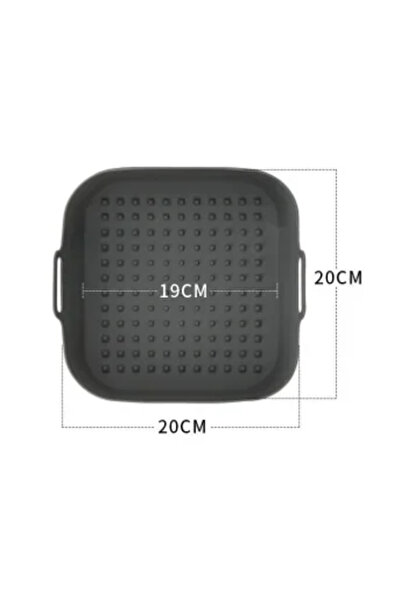 Choice صينية سيليكون رمادية اللون مقاس 20 سم للقلي الهوائي، صينية شواء، طبق ل...