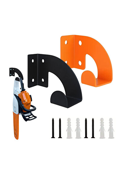 Choice حامل أدوات كبير برتقالي 1 قطعة أسود 1 قطعة، حامل منشار كهربائي جداري شديد التحمل، منظم أدوات جداري