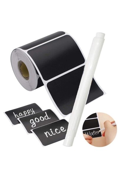 Choice ملصقات سوداء مقاس واحد، 120 قطعة، لفافة ملصقات برطمانات ماسون، زجاجات ...