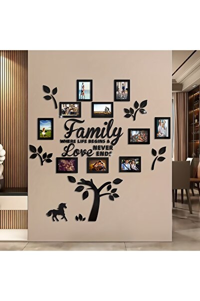 Choice إطار صور ثلاثي الأبعاد أسود من الأكريليك، مقاس 120 × 120 سم، لتزيين الجدران، مع قوالب ملصقات، مناسب لمعرض الصور العائلية.