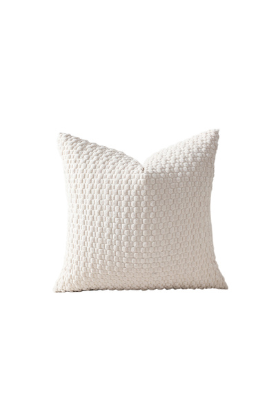 Choice غطاء وسادة أبيض ناعم ذو وجهين بتصميم بوهيمي عصري، مقاس 40×40 سم، قطعة ...