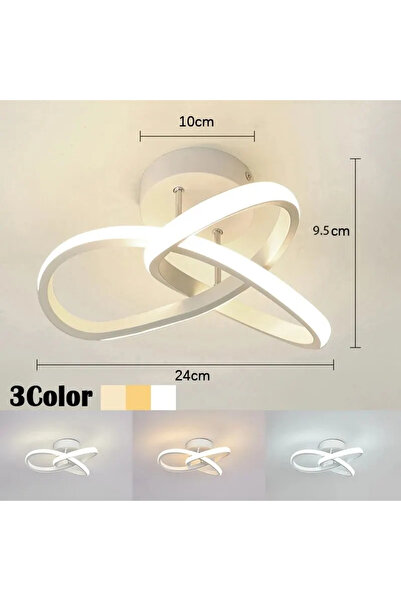 Choice مصباح سقف LED أبيض بتصميم عصري، ثريا منزلية بثلاثة ألوان، مصباح لغرفة النوم، إضاءة سطحية