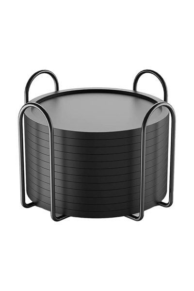 Choice مجموعة قواعد أكواب سيليكون دائرية بقطر 10 سم، 12 قطعة مع حامل.