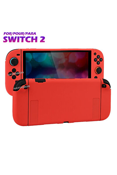 Choice جراب حماية سيليكون فاخر أحمر لجهاز نينتندو سويتش 2، مقاوم للصدمات والخ...