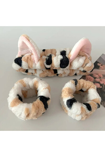 Choice3 leopard print 3pcs/set Cute Cat Ear Leopard Print Plush Headband For ...