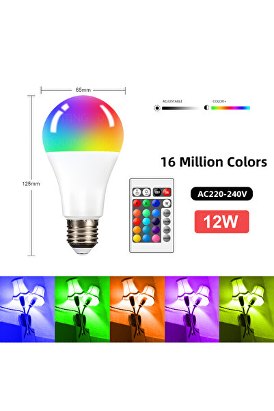 Choice نعم، مصباح LED RGB بقاعدة E27، 220 فولت، 12 واط، مزود بخاصية التحكم ال...