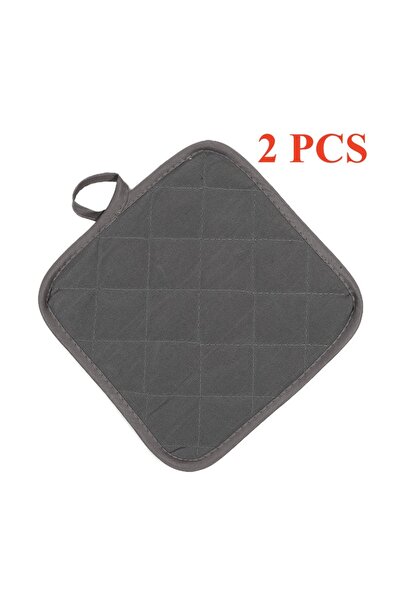 Choice 2PCS-gray Heat Resistant Kitchen Mitts - 2PC Cotton Non-Slip Pot Holders Hot Pads For Baking Cooking