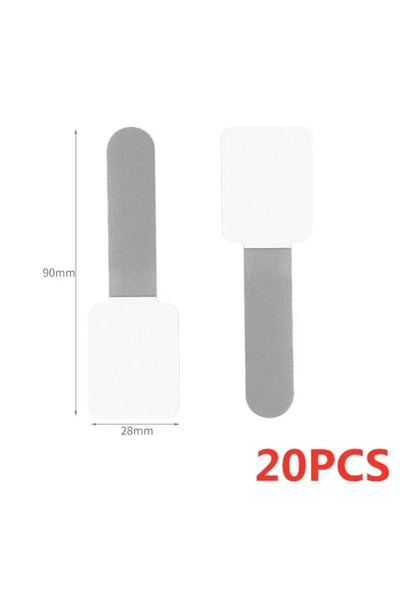 Choice 20 قطعة رمادية 20/10/5 قطع منظم كابلات قابل للإزالة أربطة ماوس سماعات أذن إدارة الأسلاك كابل نايلون تي آي