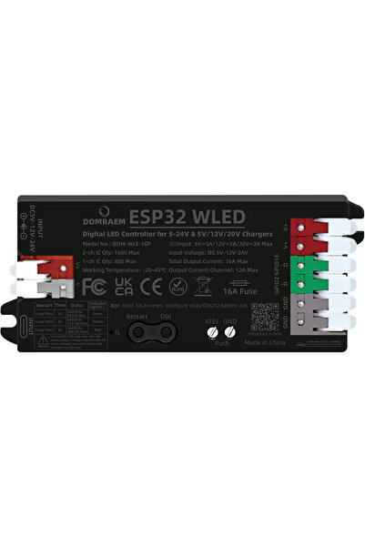 Choice 2 year PD ESP32 Black DOMRAEM ESP32 WLED Controller with USB-C PD Inpu...