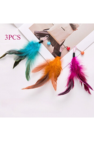 Choice 3 قطع من رؤوس بديلة من الريش المختلط، عصا لإثارة القطط، لعبة للقطط الأ...