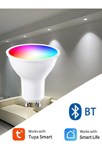 GGBEE مصابيح Tuya LED بقوة 5 واط تعمل بتقنية البلوتوث، 220 فولت، GU10، واي فاي، بلوتوث، إضاءة ذكية RGB موجهة للأسفل