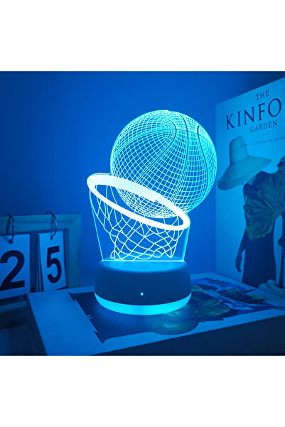 Choice changeable 1pc basketball themed bedside night light, creating a comfo...