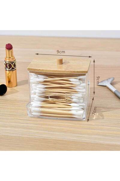Choice ClyBC Cotton Swab Storage Box Dispenser Cotton Pad Holder with Lid, Bathroom Storage Container Art S
