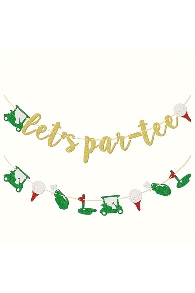 Choice Golf Themed Birthday Banner Let's Par-Tee Banner Retirement Party Deco...